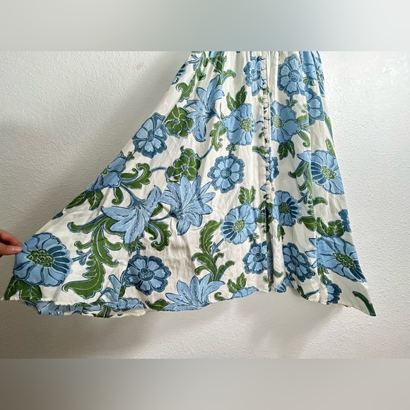 TALISMAN THE LABEL Size XL Harlow Smocked Waist Maxi Dress LINEN BLEND FLORAL - Picture 10 of 12